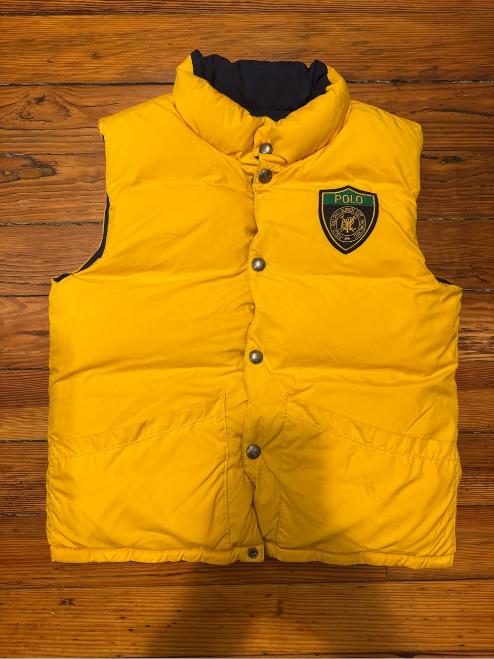 Polo by Ralph Lauren Boys Bright Yellow Quilted Puffer Vest with Crest
